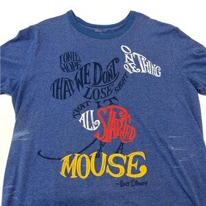 “All Started With A Mouse” Disney Story Men’s Blue XL T-Shirt Used